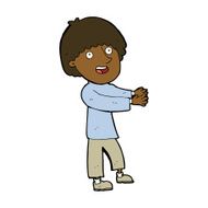 cartoon happy man showing N7