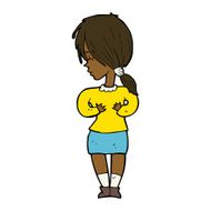 cartoon shy woman N33