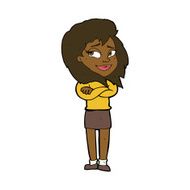 cartoon woman with crossed arms N33