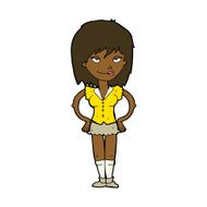 cartoon woman with hands on hips N150