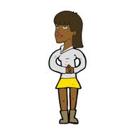 cartoon woman waiting N12