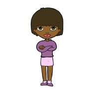 cartoon woman with folded arms N21