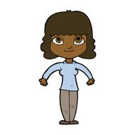 cartoon woman shrugging shoulders N330