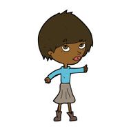 cartoon woman giving thumbs up symbol N45