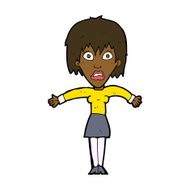 cartoon shocked woman N72