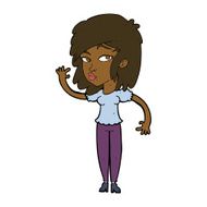 cartoon pretty woman waving N61