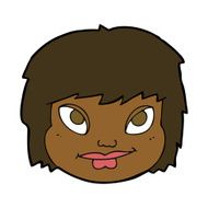 cartoon female face N102