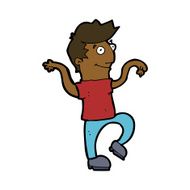 cartoon happy man doing funny dance N11