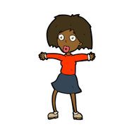 cartoon surprised woman N163