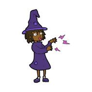 Cartoon Witch Casting Spell N16