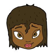 cartoon female face N103