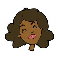cartoon happy female face N123