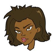 cartoon female face N104