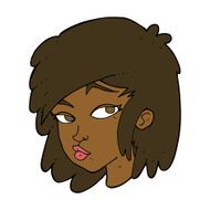 cartoon curious woman N44