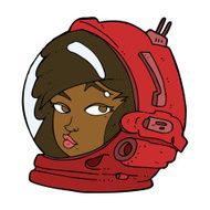 cartoon female astronaut N20