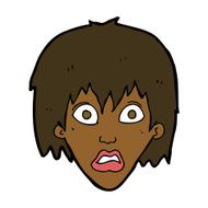 cartoon frightened woman N22