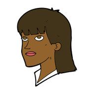 cartoon serious woman N14