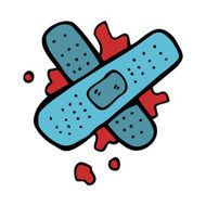 cartoon bloody medical plaster N7
