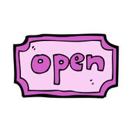 Cartoon Open Sign N7