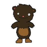 cartoon teddy black bear wearing boots N4