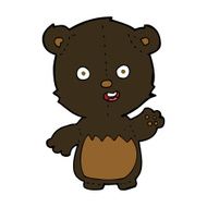 cartoon waving black bear cub N26