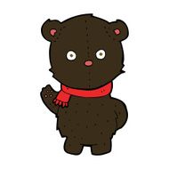 cartoon waving black bear cub N27
