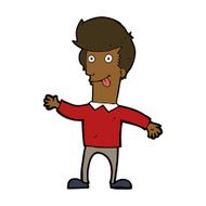 cartoon man sticking out tongue N21