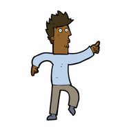 cartoon worried man pointing N21