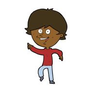 cartoon happy pointing man N13