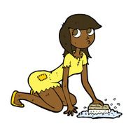 cartoon cinderella scrubbing floors N5