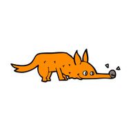cartoon fox sniffing floor N4