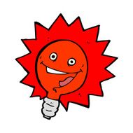 happy flashing red light bulb cartoon N5