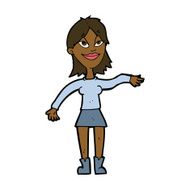 cartoon woman making hand gesture N7