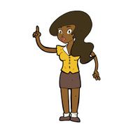cartoon pretty woman with idea N49