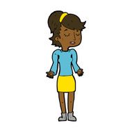 cartoon woman shrugging shoulders N331