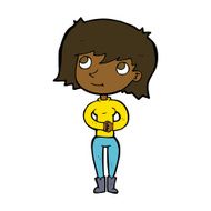cartoon friendly woman N49