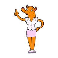 cartoon fox woman with idea N4