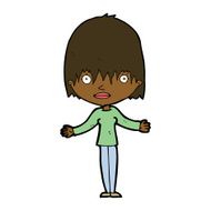 cartoon woman shrugging shoulders N332