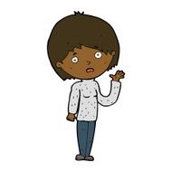 cartoon worried woman N56