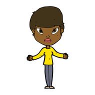 cartoon woman shrugging shoulders N333