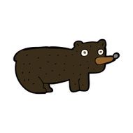 funny cartoon black bear N16