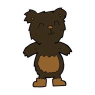 cartoon teddy black bear N7