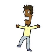 cartoon terrified man N190