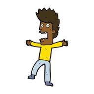cartoon terrified man N191