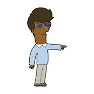 cartoon man in glasses pointing N6