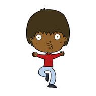 cartoon excited boy N110