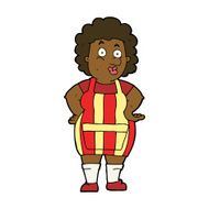 cartoon woman in kitchen apron N7