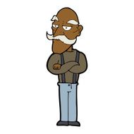 cartoon bored old man N13