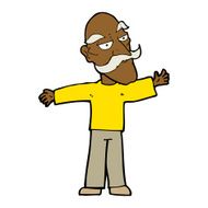 cartoon old man spreading arms wide N6