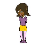 cartoon annoyed woman N136